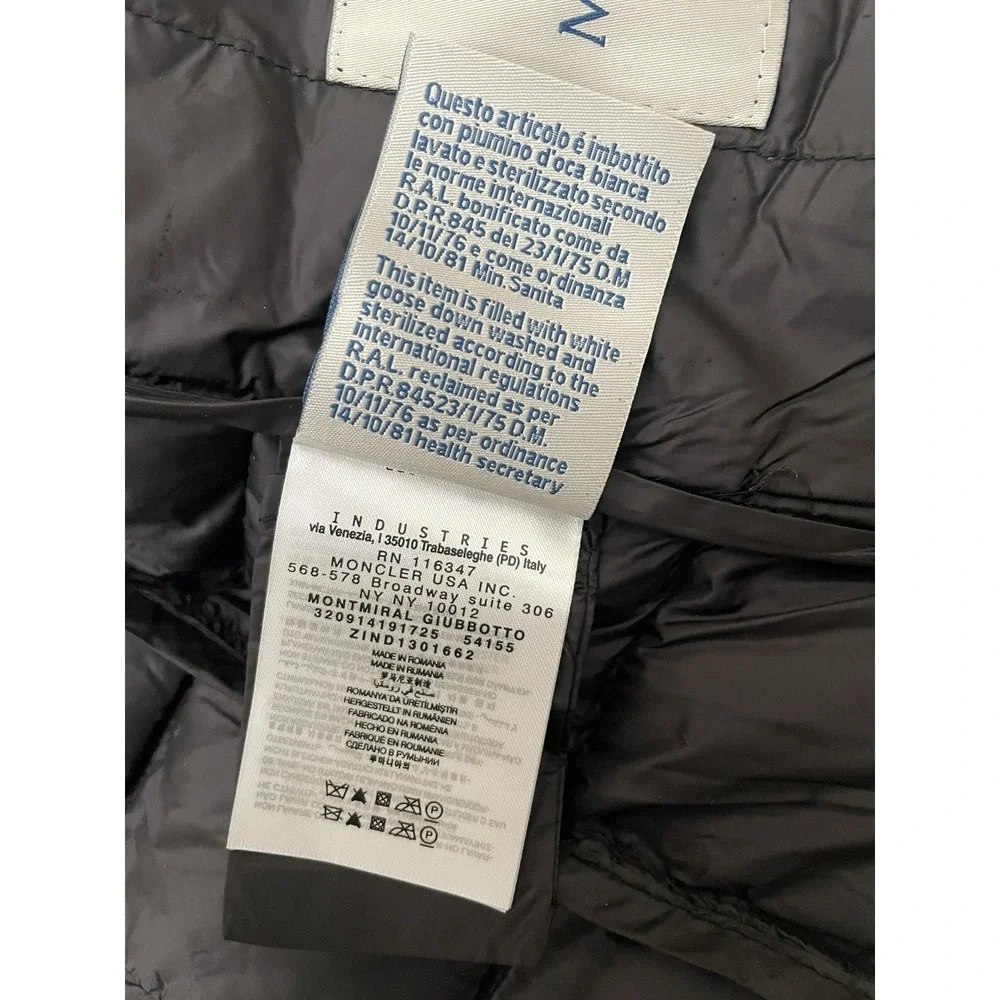 Moncler Kids‎ Hooded Down Puffer Jacket Size 2 Black Full Zip